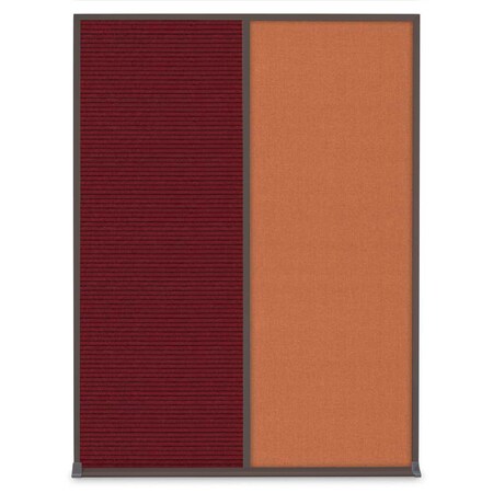United Visual Products Single Door Radius Corkboard, 36"X36", G UV8002-GOLD-CINNABA